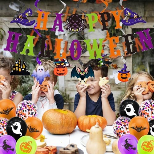 Happy Halloween Decorations Set with Banner and Streamers