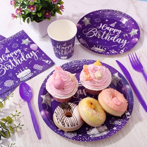 Vesici 350 Pcs Happy Birthday Tableware Set