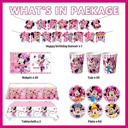 Minnie Birthday Party Decorations 123pcs