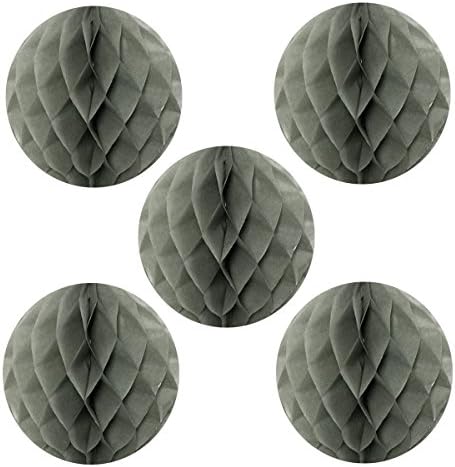 Wrapables 6 Inch Gray Tissue Pom Pom Set of 5