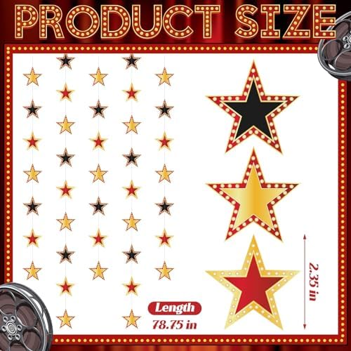 TaoBary 6 Pcs Movie Star Garland Banner Decorations