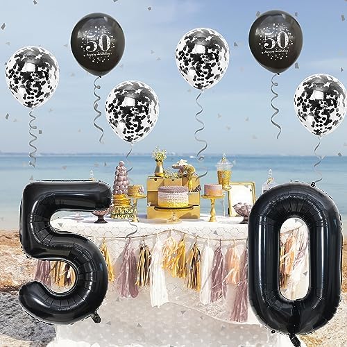 50th Birthday Balloons Decor Set for Men and Women