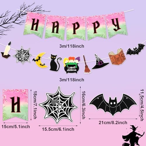 Witch Party Decorations Banner Birthday Backdrop 5x33 FT
