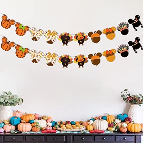 Mouse Inspired Thanksgiving Garland Banner for Fall Party Decorations