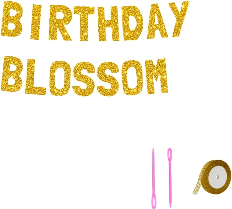 Meowoo Birthday Blossom Decorations 77 Inch Shine Letters Banner