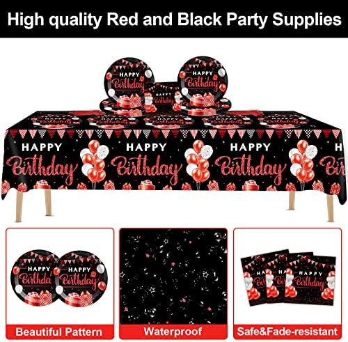 Red and Black Birthday Party Supplies Set for 20 Guests