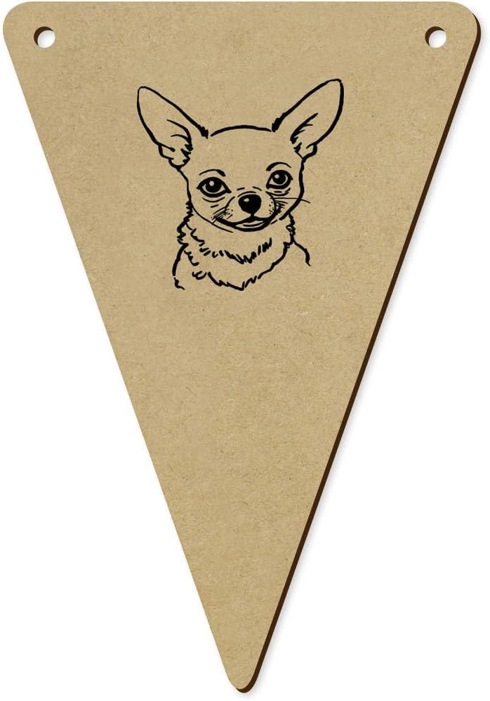 5 Piece 140mm Chihuahua Puppy Wooden Bunting Flags
