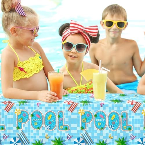 Guzbewu Pool Party Plates Napkins Set 142PCS Summer Decorations