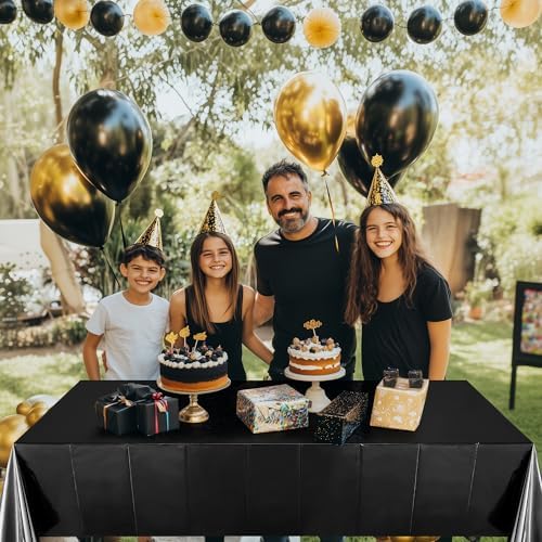 8pcs Black Foil Tablecloth 54x72inch Party Supplies
