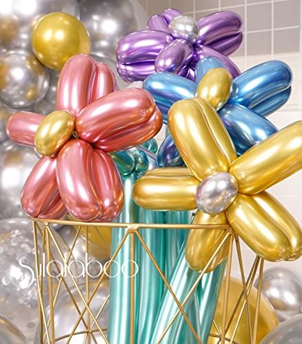 Premium 80pcs Metallic 260 Balloons Multicolored