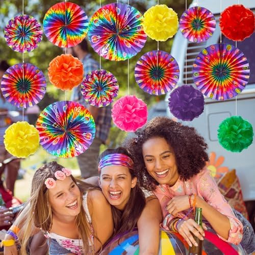 Outus 21 Pcs Hippie Party Decorations Set