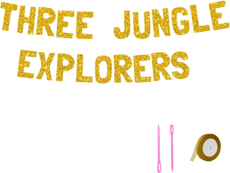 Meowoo Thrillin Party Jungle Explorers Decor Gold Banner