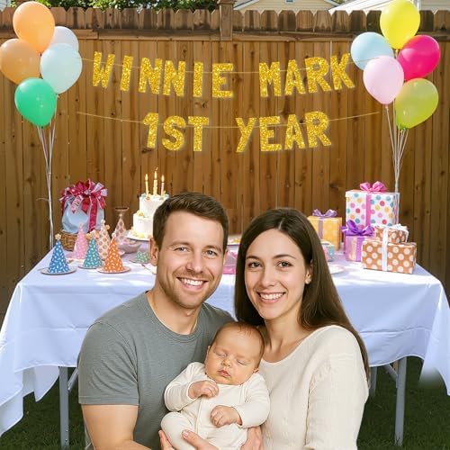Meowoo Winnie Mark 1st Birthday Banner