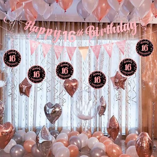 16th Birthday Decorations Set for Girls - Rose Gold