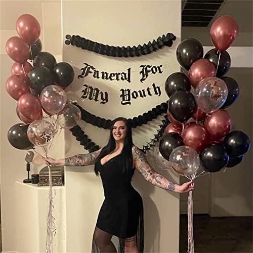 Rose Gold Black Pearl Balloons 60 Pcs for Parties