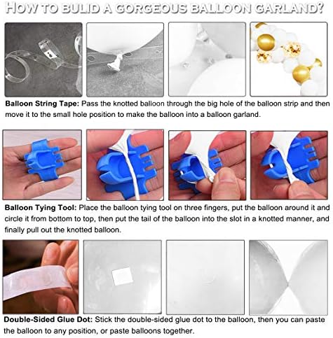 JOYYPOP White Gold Balloon Garland Kit with Tinsel Curtain