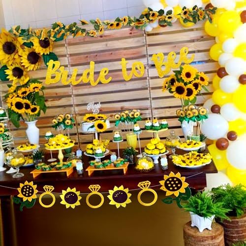 Bride to Bee Banner with Sunflowers Garland Decorations