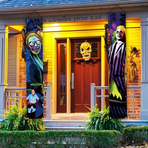 Scary Creepy Halloween Porch Banner Welcome Sign Decorations 12x71