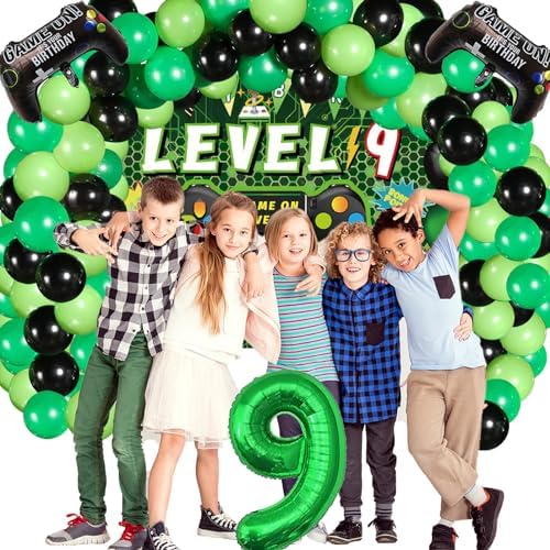 90PCS 9th Birthday Video Game Decorations for Boys