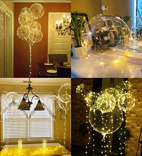 LED Light Up Balloons 10 Pack 20 Inches Clear
