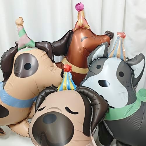 4PCS Animal Dog Balloons for Dog Themed Parties