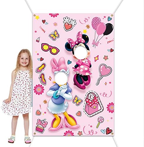 Funny Cartoon Mouse Face Photo Banner Backdrop for Parties
