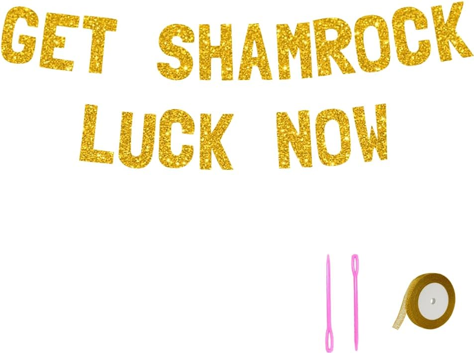Meowoo Shamrock Luck Decor 77 Inch Glitter Letters