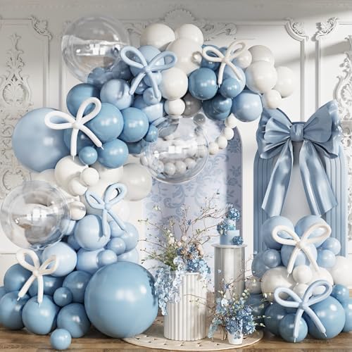 Dusty Blue Balloons Arch Kit with 134 pcs
