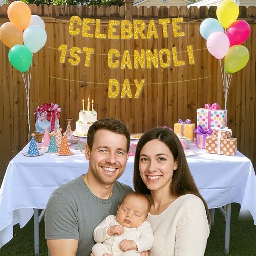 Meowoo Cannoli Day Banner Sparkling Gold