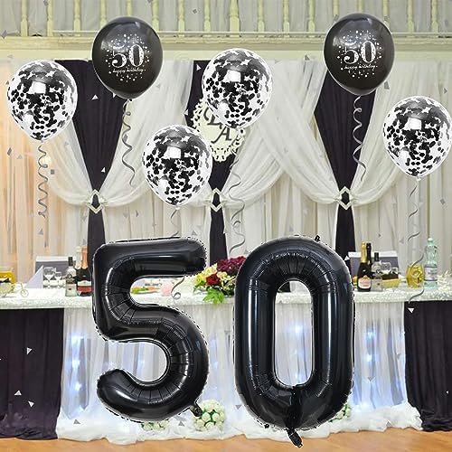 50th Birthday Balloons Decor Set for Men and Women