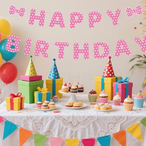 Pink Mouse Birthday Banner Set for Kids
