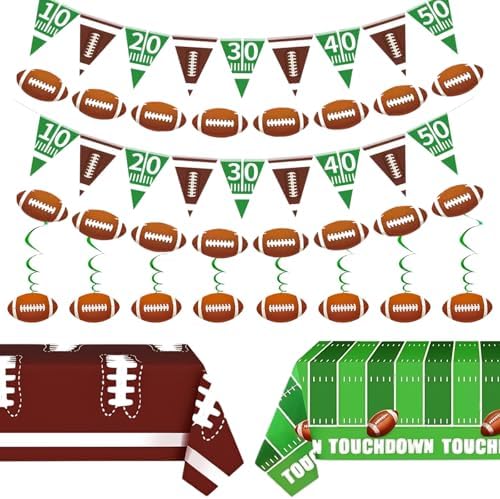 7 Serving Football Party Decorations Set