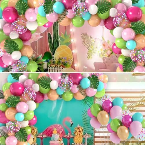 Amandir 140PCS Tropical Balloons Arch Garland Kit