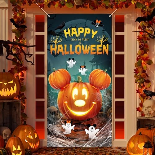 Halloween Mouse Pumpkin Banner - Large Door Cover Decor