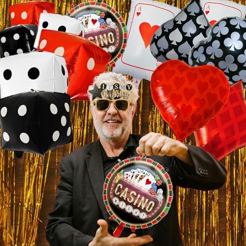 Casino Themed Balloons for Party Decorations 14 Pcs
