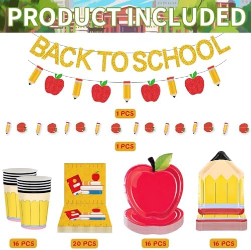Back to School Party Set with 72 Pieces