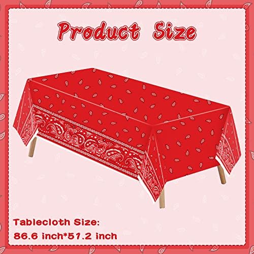 6PCS Red Bandana Tablecloths for Western Party
