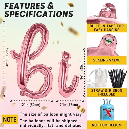 Rose Gold Happy Birthday Balloon Banner Sign