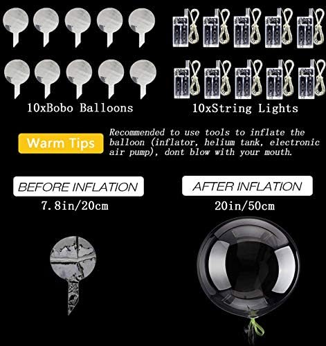 LED Light Up Balloons 10 Pack 20 Inches Clear