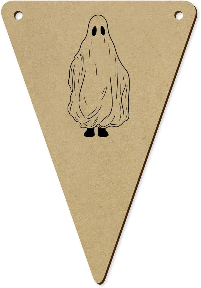 Funny Halloween Ghost Wooden Bunting Flags Set of 5