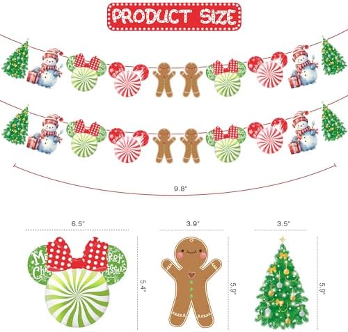 MOAXMOA Mouse Christmas Decorations Banner Set