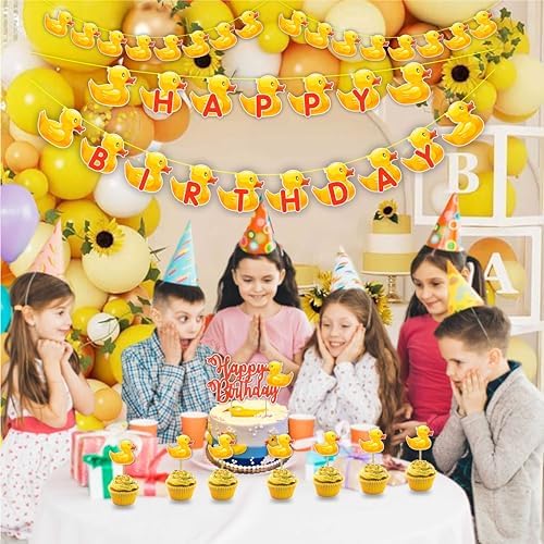 Seyal Cartoon Duck Theme Birthday Party Decorations Set