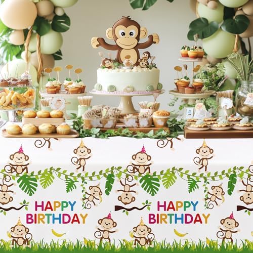 Monkey Birthday Decorations Tablecloth 3 Pack