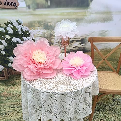Mybbshower Blush Pink Paper Flowers for Baby Shower Decor