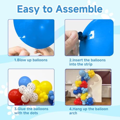 Dog Paw 3rd Birthday Balloon Arch Kit 40 Inch