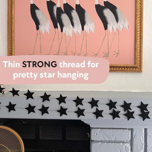 Black Felt Star Garland 2 Banners 12 Feet Prestrung