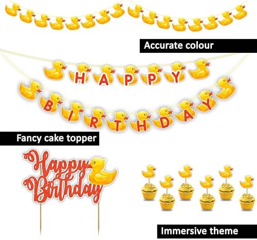 Seyal Cartoon Duck Theme Birthday Party Decorations Set