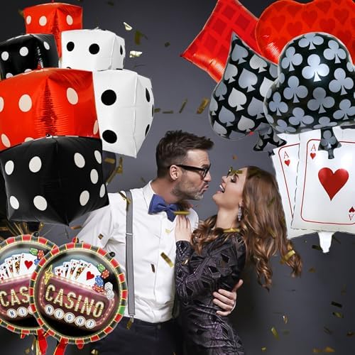 Casino Themed Balloons for Party Decorations 14 Pcs