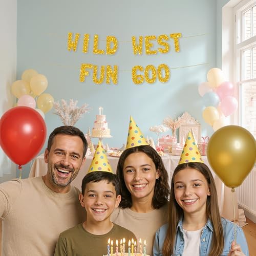 Meowoo Wild West Glitter Banner with Big Letters