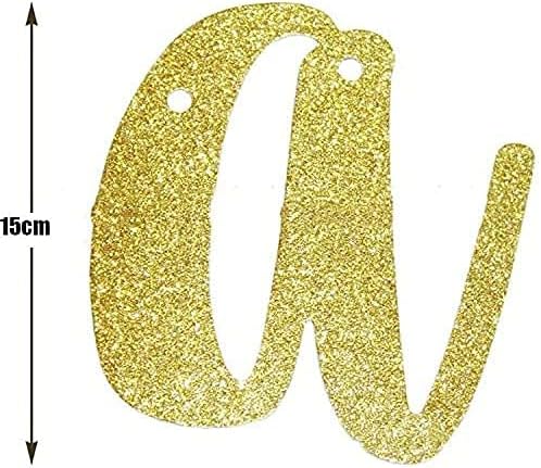 JENSENLIN Love Is In Full Bloom Gold Glitter Banner